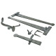 Cottage Door Hinge and Latch Set - Pewter finish