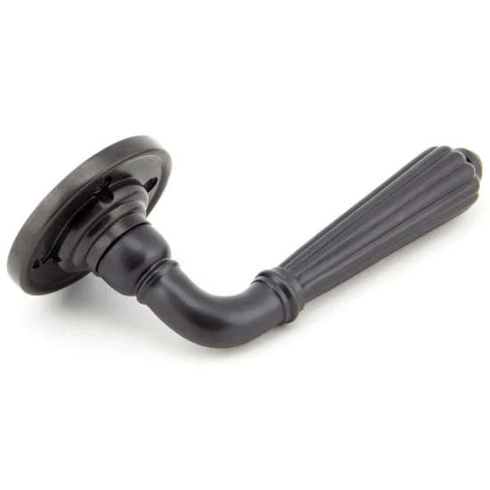 Hinton Lever on Rose Set - Aged Bronze