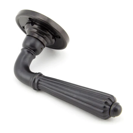Hinton Lever on Rose Set - Aged Bronze