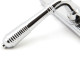 Reeded Slimline Sprung Lever Latch Set - Polished Chrome