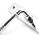 Reeded Slimline Sprung Lever Latch Set - Polished Chrome