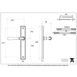 Newbury Slimline Sprung Lever Latch Set - Polished Bronze