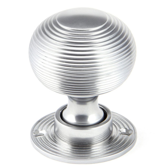 Satin Chrome Beehive Door Knobs