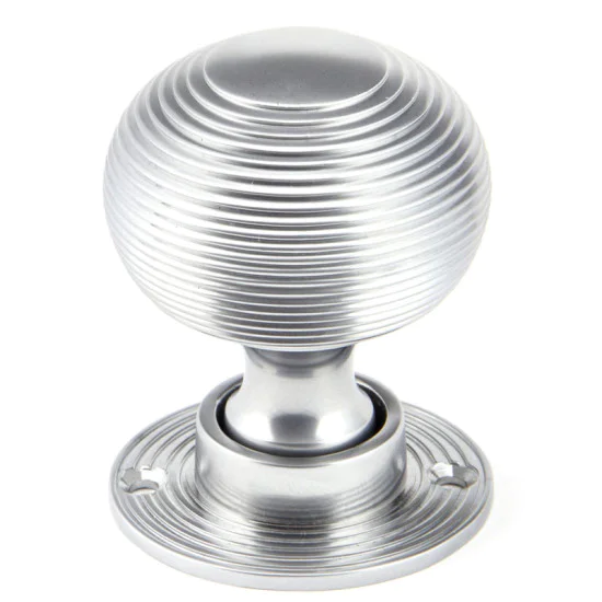 Satin Chrome Beehive Door Knobs