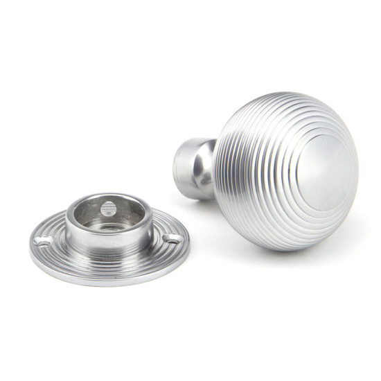 Satin Chrome Beehive Door Knobs