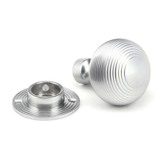 Satin Chrome Beehive Door Knobs