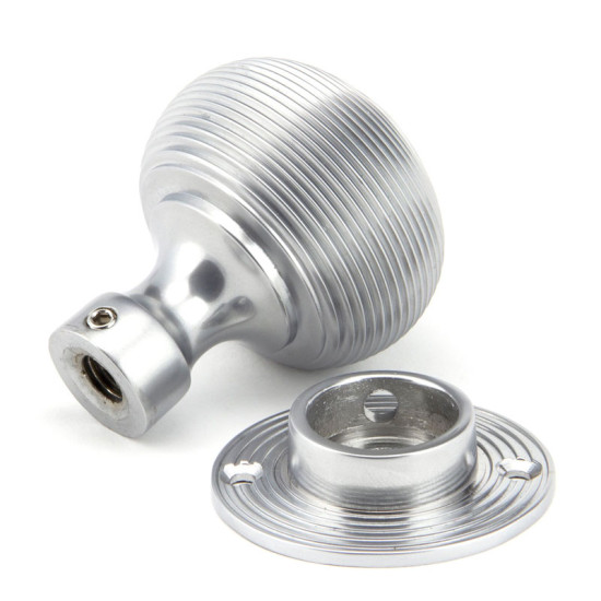 Satin Chrome Beehive Door Knobs