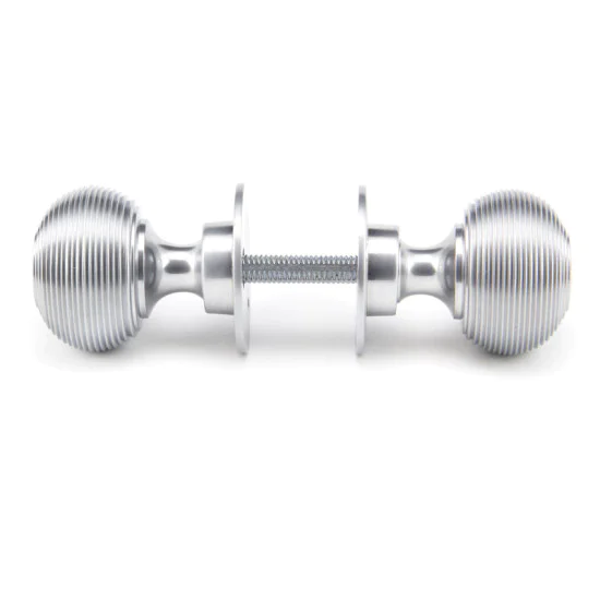 Satin Chrome Beehive Door Knobs