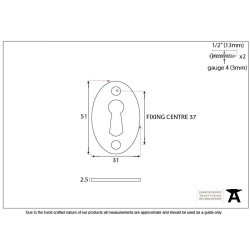 Satin Chrome Oval Escutcheon