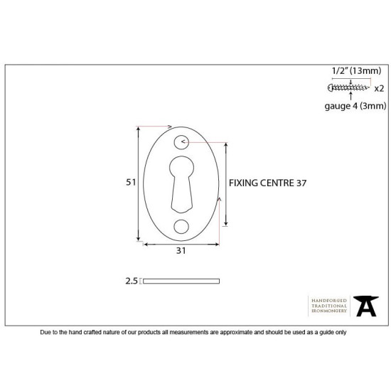Satin Chrome Oval Escutcheon
