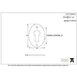 Satin Chrome Oval Euro Escutcheon