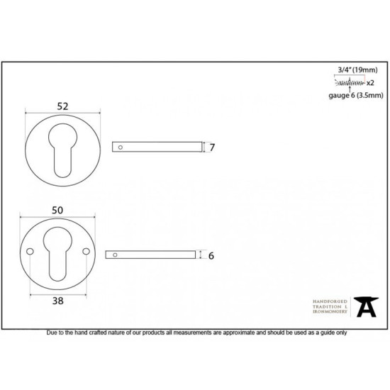 Aged Brass Regency Concealed Euro Escutcheon