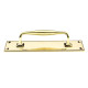 Period Art Deco Pull Handle on Backplate - Aged Brass