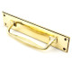 Period Art Deco Pull Handle on Backplate - Aged Brass