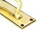 Period Art Deco Pull Handle on Backplate - Aged Brass