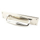 Period Art Deco Pull Handle on Backplate - Polished Nickel