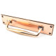 Period Art Deco Pull Handle on Backplate - Polished Bronze