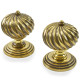 Aged Brass Spiral Door Knobs