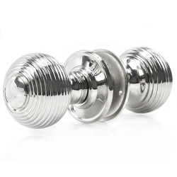 Grand Polished Chrome Beehive Door Knobs