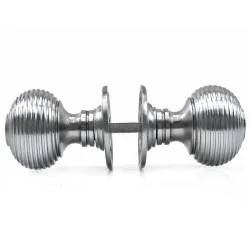 Grand Satin Chrome Beehive Door Knobs