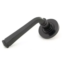 Traditional Blacksmith Avon Lever Door Handle on Round Rose Set - Sprung