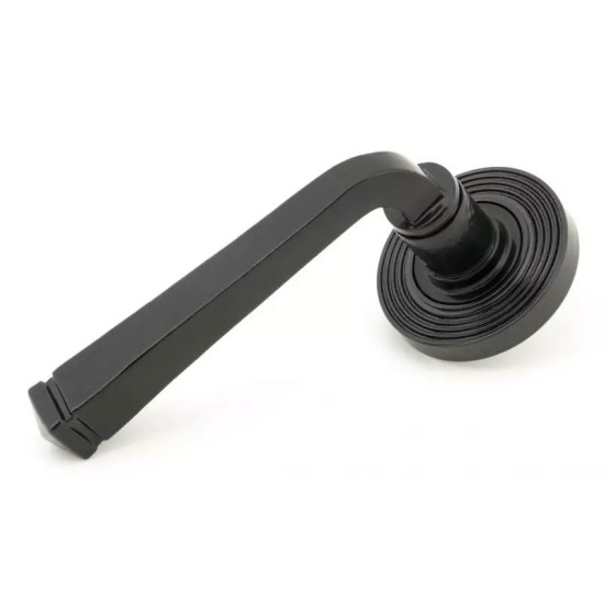 Traditional Blacksmith Avon Lever Door Handle on Beehive Rose Set - Sprung