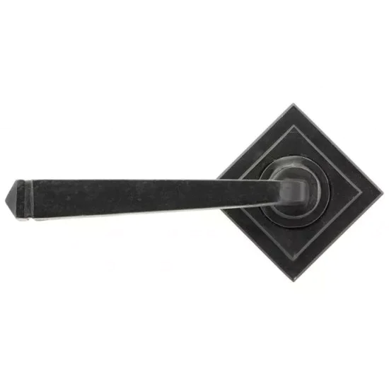 Blacksmith External Beeswax Avon Lever Door Handle on Square Rose Set - Unsprung
