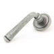 Blacksmith Pewter Patina Avon Lever Door Handle on Art Deco Rose Set - Unsprung