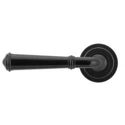 Traditional Blacksmith Regency Lever Door Handle on Art Deco Rose Set - Sprung