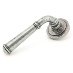 Blacksmith Pewter Patina Regency Lever Door Handle on Art Deco Rose Set - Sprung