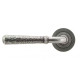 Blacksmith Pewter Patina Hammered Newbury Lever Door Handle on Round Rose Set - Sprung