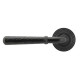 Traditional Blacksmith Hammered Newbury Lever Door Handle on Beehive Rose Set - Sprung