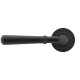 Matt Black Hammered Newbury Lever Door Handle on Round Rose Set - Unsprung
