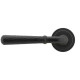 Matt Black Hammered Newbury Lever Door Handle on Art Deco Rose Set - Sprung