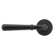 Matt Black Hammered Newbury Lever Door Handle on Beehive Rose Set - Unsprung