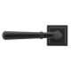 Matt Black Hammered Newbury Lever Door Handle on Square Rose Set - Unsprung
