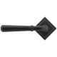 Matt Black Hammered Newbury Lever Door Handle on Square Rose Set - Unsprung