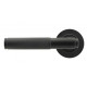 Matt Black Brompton Lever Door Handle on Round Rose Set - Sprung