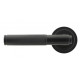 Matt Black Brompton Lever Door Handle on Art Deco Rose Set - Sprung