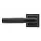 Matt Black Brompton Lever Door Handle on Square Rose Set - Sprung