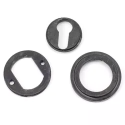 Blacksmith External Beeswax Art Deco Round Euro Escutcheon