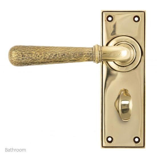 Hammered Newbury Lever - Aged Brass