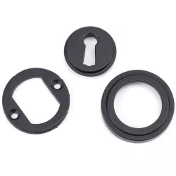 Matt Black Art Deco Round Escutcheon