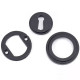 Matt Black Art Deco Round Escutcheon