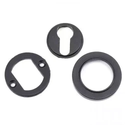 Matt Black Round Euro Escutcheon