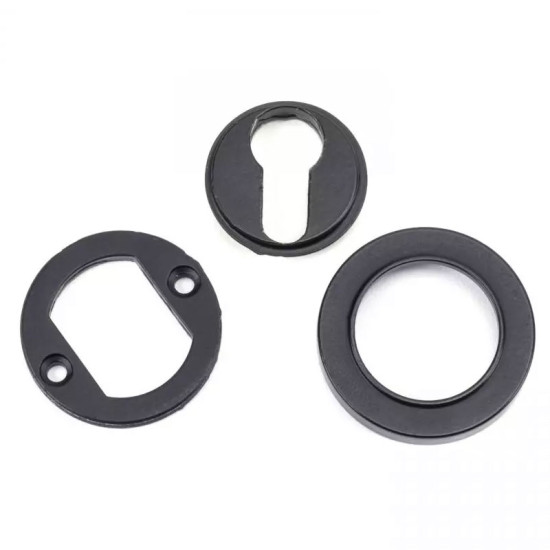 Matt Black Round Euro Escutcheon