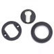 Matt Black Art Deco Round Euro Escutcheon