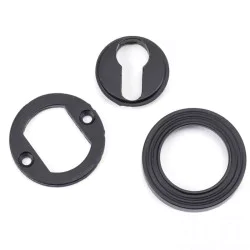 Matt Black Beehive Round Euro Escutcheon