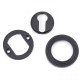Matt Black Beehive Round Euro Escutcheon