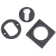Matt Black Square Euro Escutcheon